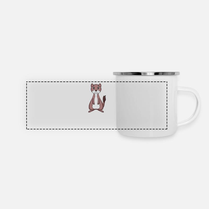 Belette - Mug panoramique émaillé - blanc