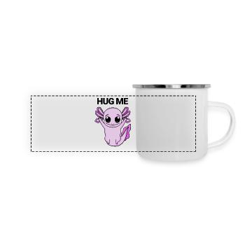 Axolotl Umarmung - Panorama Emaille-Tasse - Weiß - Vorne