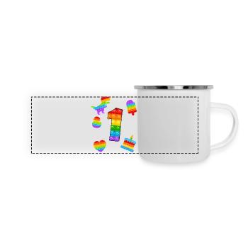 1st Birthday Pop 1 Year Party For Boys pop it - Panoramic Camper Mug - white - Front
