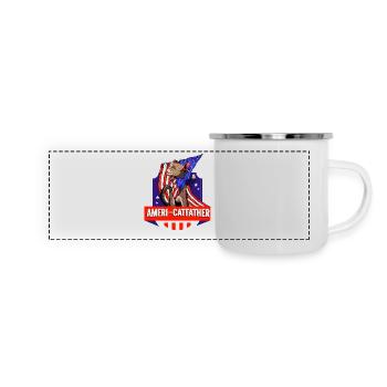 Ameri-catfather July 4 Independence Day - Panoramic Camper Mug - white - Front