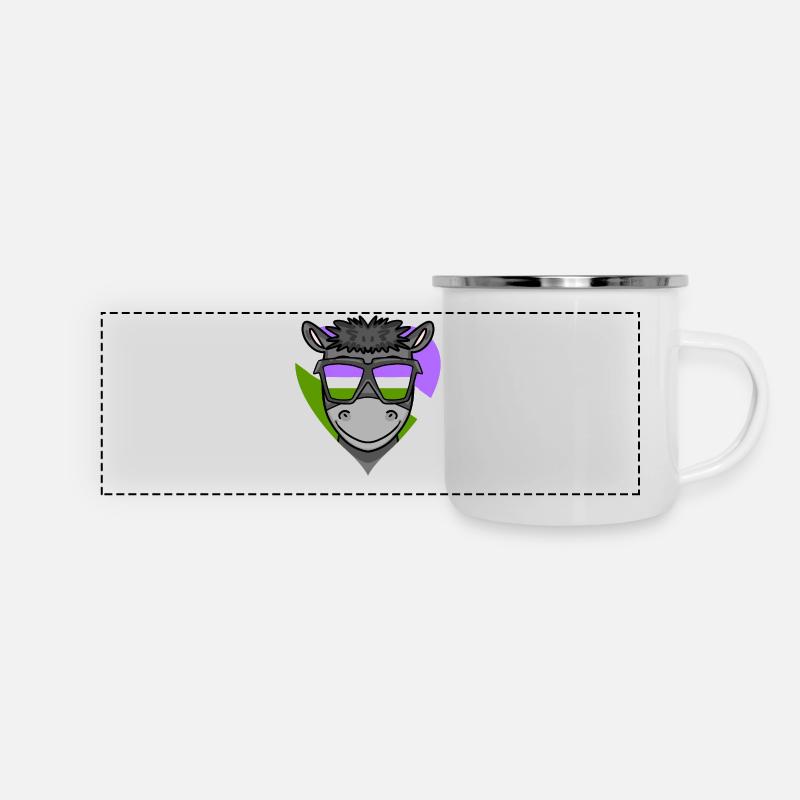 LGBT MOTIV ESEL - Panorama Emaille-Tasse - Weiß