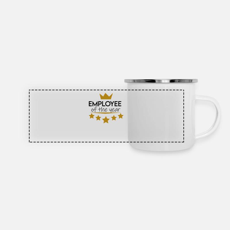 Mitarbeiter des Jahres - Panorama Emaille-Tasse - Weiß