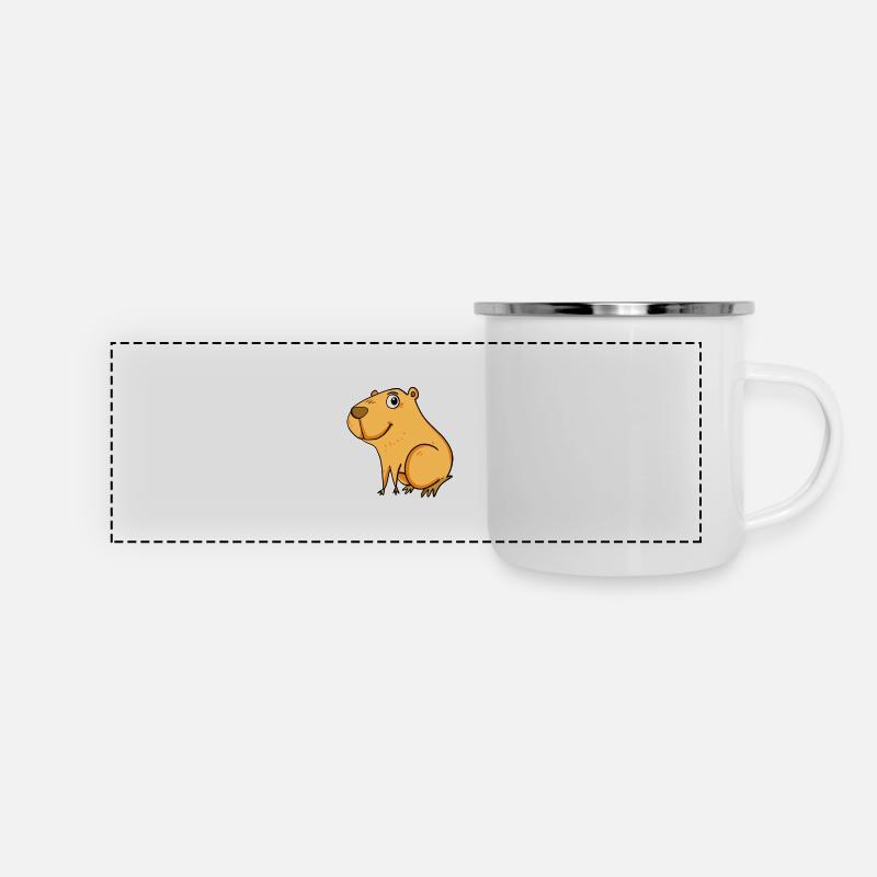 Capybara - Panorama emaljekrus - hvid