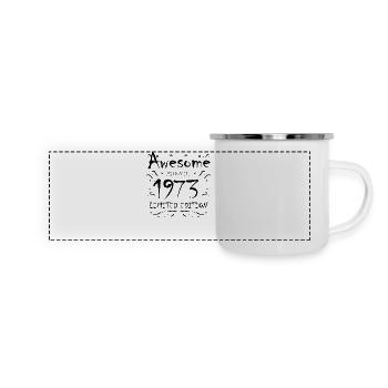 1973 - Né en 1973 - Mug panoramique émaillé - blanc - Devant