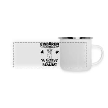Eisbär Polarbär Bär - Panorama Emaille-Tasse - Weiß - Vorne