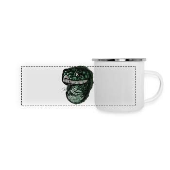 die grüne flinke Schlange, Tier geschenke - Panorama Emaille-Tasse - Weiß - Vorne