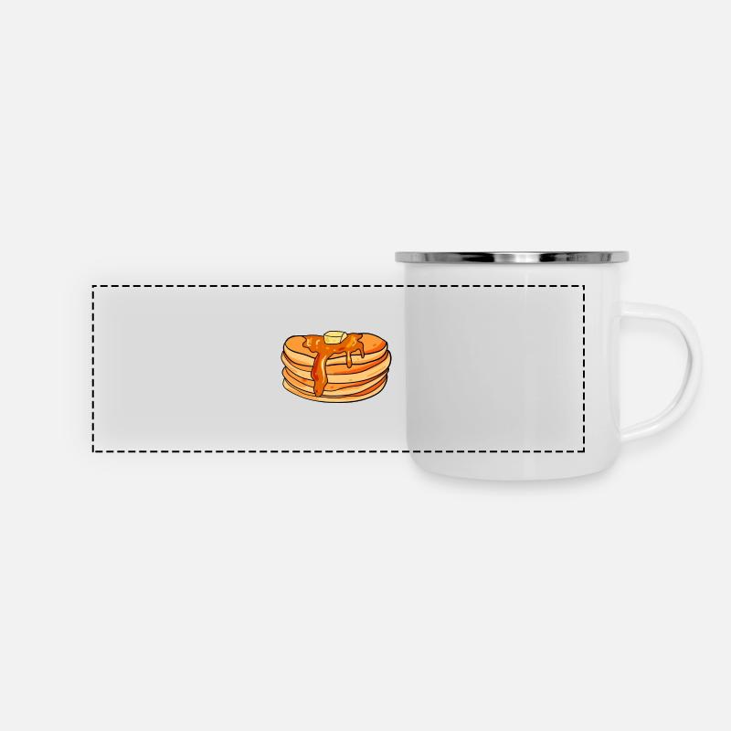Pancake Liebe - Panorama Emaille-Tasse - Weiß