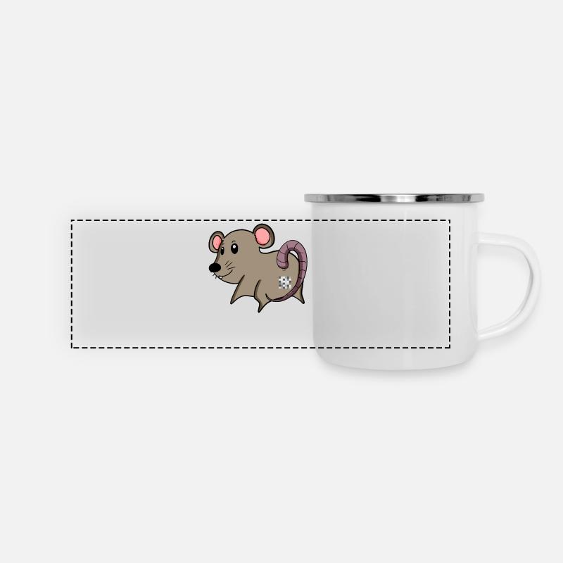 Mouse Ass - Mouse Butt - Mug panoramique émaillé - blanc