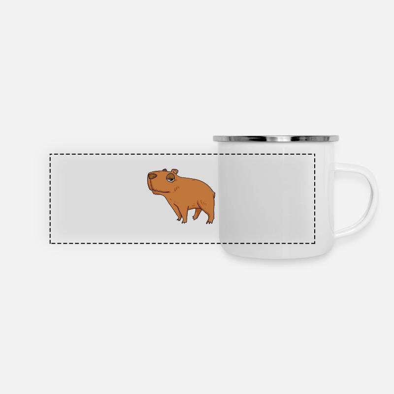 Capybara Father Capybara - Panoramic Camper Mug - white
