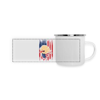 July 4th Dog USA Independence Day - Panoramic Camper Mug - white - Front