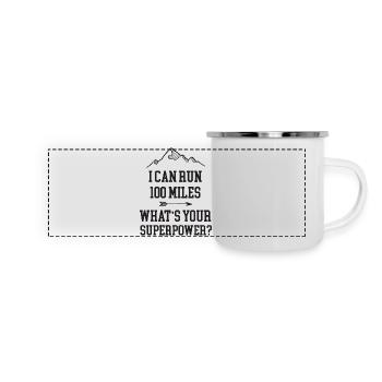 Ultra Running 100 Meilen - Panorama Emaille-Tasse - Weiß - Vorne