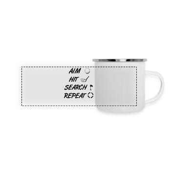 Golf Motivation - Panorama Emaille-Tasse - Weiß - Vorne