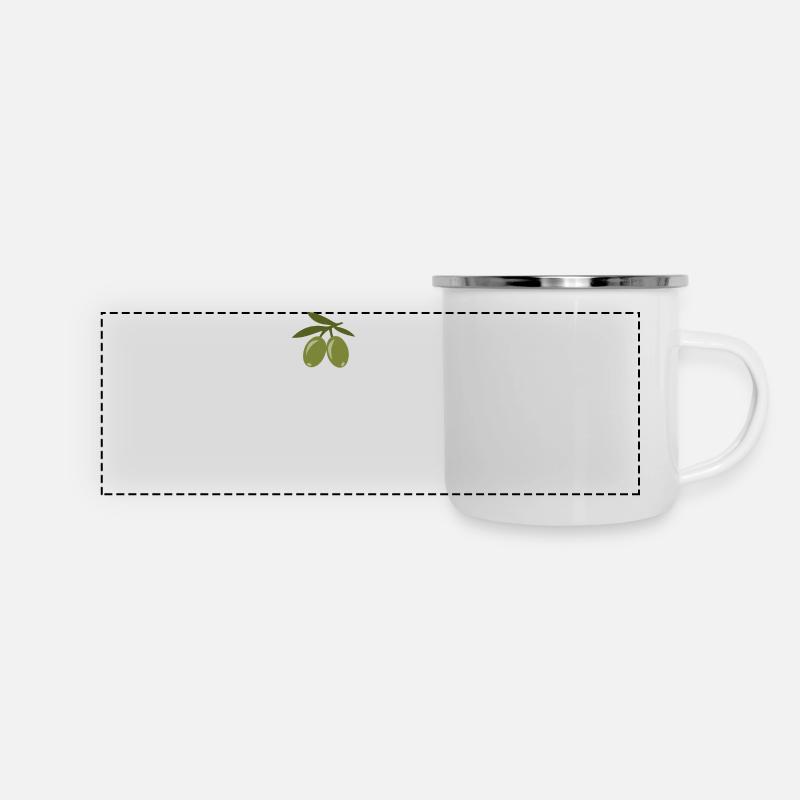 Olives - Mug panoramique émaillé - blanc