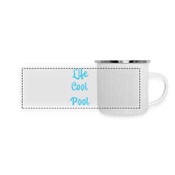 Das Leben Ist Cool Im Pool Schwimmen Sport - Panorama Emaille-Tasse - Weiß - Vorne