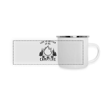 Life Is Better at the Campfire - Panoramic Camper Mug - white - Front