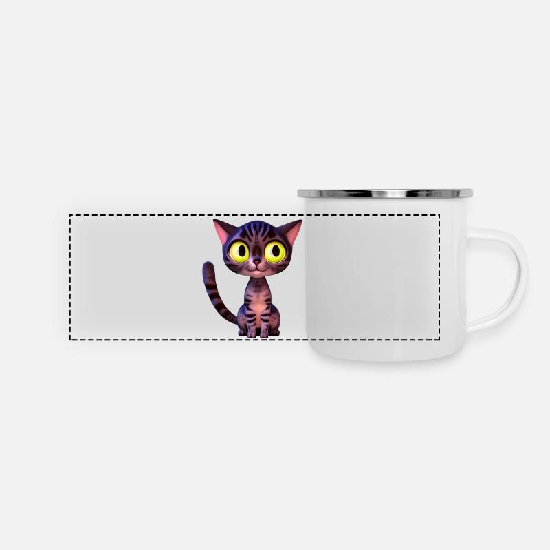 Pink tiger cat free - Panoramic Camper Mug - white
