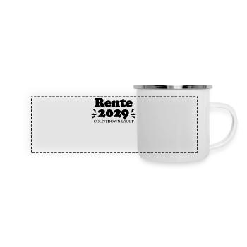 Rente 2029 Ruhestand Rentner Renteneintritt - Panorama Emaille-Tasse - Weiß - Vorne
