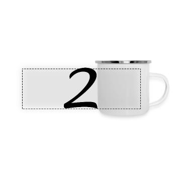 2 - Mug panoramique émaillé - blanc - Devant