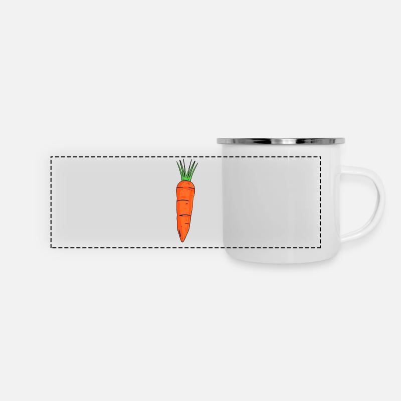 Motif de carotte - Mug panoramique émaillé - blanc
