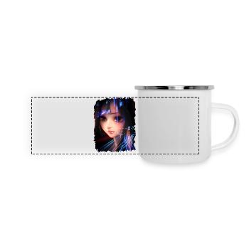 Anime Girl City Lights - Panoramic Camper Mug - white - Front