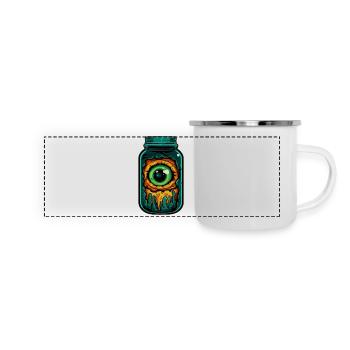 Monster Eye in Glass - Panoramic Camper Mug - white - Front