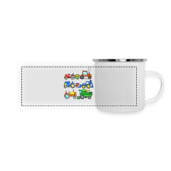 Construction site vehicles - Panoramic Camper Mug - white - Front