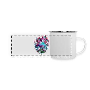 Floral Psychedelic Mushroom Art - Panoramic Camper Mug - white - Front