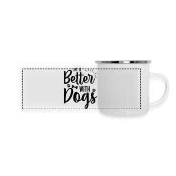 [wartet auf Design-Upload] - Panorama Emaille-Tasse - Weiß - Vorne