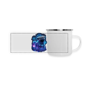 Nuit magique du carlin - Mug panoramique émaillé - blanc - Devant
