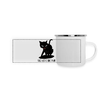 Au-delà de la douleur – Chat - Mug panoramique émaillé - blanc - Devant