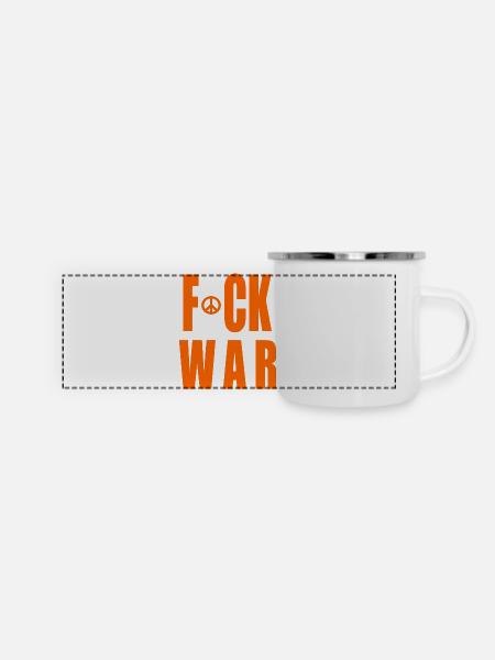 Fuck war - Panorama Emaille-Tasse - Weiß
