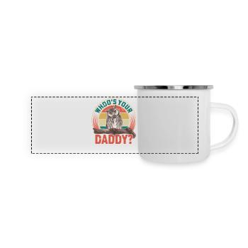 Whoo's Your Daddy? Nocturnal Bird Night Owl - Panorama Emaille-Tasse - Weiß - Vorne