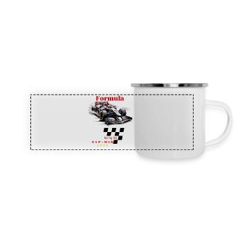 FORMEL RENNWAGEN SPANIEN 2026 - Panorama Emaille-Tasse - Weiß - Vorne