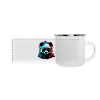 Futuristic panda - Panoramic Camper Mug - white - Front