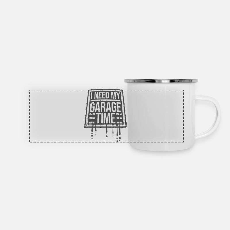 I Need My Garage Time Funny Mechanic Saying - Panoramic Camper Mug - white