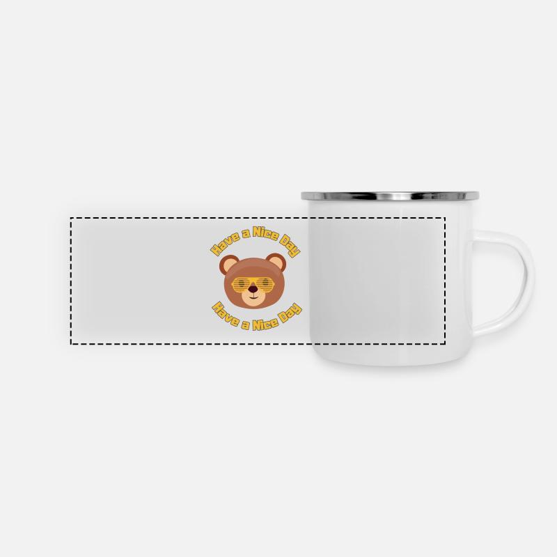 Schönen Tag - Panorama Emaille-Tasse - Weiß