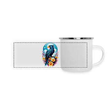 aigle - embleme des usa - Mug panoramique émaillé - blanc - Devant