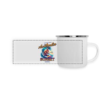 Kangaroo Beach Australia Surfer - Panoramic Camper Mug - white - Front