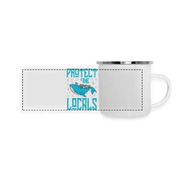 Protégez les habitants - Mug panoramique émaillé - blanc - Devant
