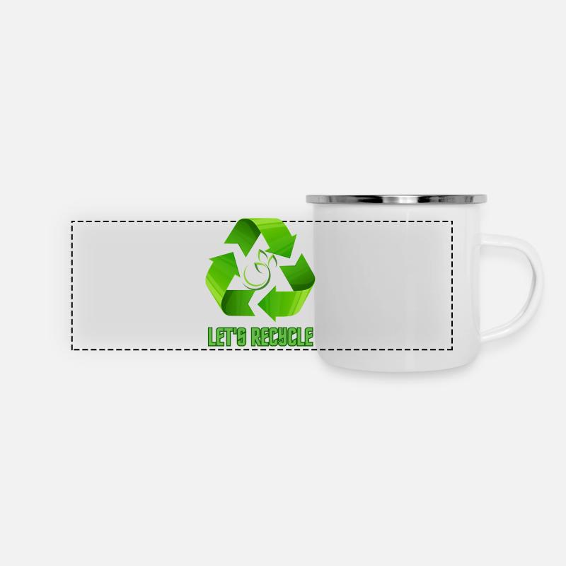Let's Recycle Planet ecology - Panoramic Camper Mug - white