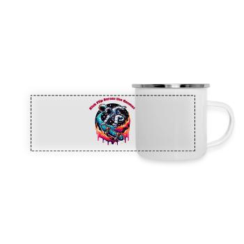 Kick Flip Across the Cosmos - Panoramic Camper Mug - white - Front