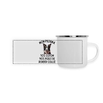 Propriétaire de chien border collie 1 - Mug panoramique émaillé - blanc - Devant