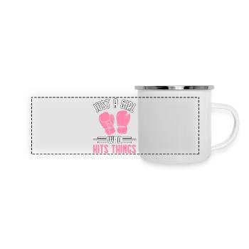 Just A Girl who hits things - Panoramic Camper Mug - white - Front