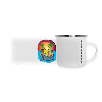 South Seas Expedition Travel Adventure Peanuts Ahoy - Panoramic Camper Mug - white - Front