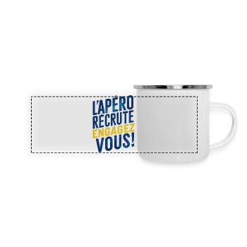 L'apéro recrute ! engagez-vous ! - Mug panoramique émaillé - blanc - Devant
