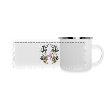 Fuchs Wildtier Vintage Retro 80er Waldtiere - Panorama Emaille-Tasse - Weiß - Vorne