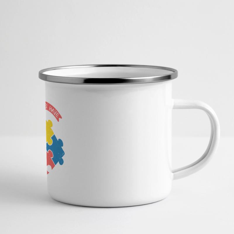 Même les puzzles les plus difficiles ont une pièce de solution Jig Mug panoramique émaillé