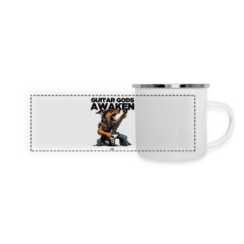 Gitarre Götter erwachen - Panorama Emaille-Tasse - Weiß - Vorne