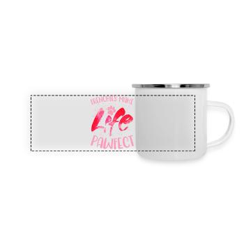 Frenchies Make Life Pawfect Owner French Bulldog - Panorama Emaille-Tasse - Weiß - Vorne