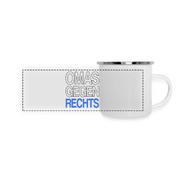 Omas gegen Rechts - Panorama Emaille-Tasse - Weiß - Vorne